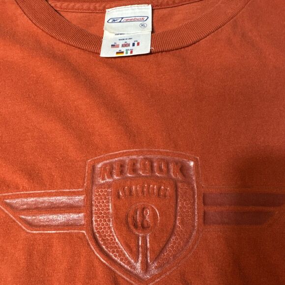 Vintage Reebok Shirt Mens XL Blue Long Sleeve Y2K Embossed Center Logo 2000-2005 - Picture 2 of 11